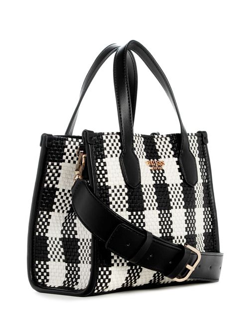 Guess Silvana Gingham Mini Tote Negrii | GUESS-SN29434