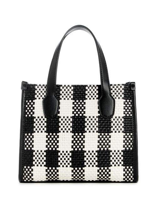 Guess Silvana Gingham Mini Tote Negrii | GUESS-SN29434