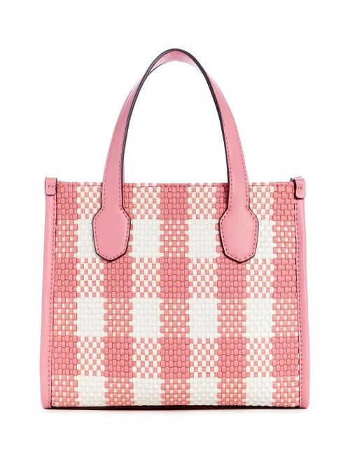 Guess Silvana Gingham Mini Tote Roz | GUESS-SN29411