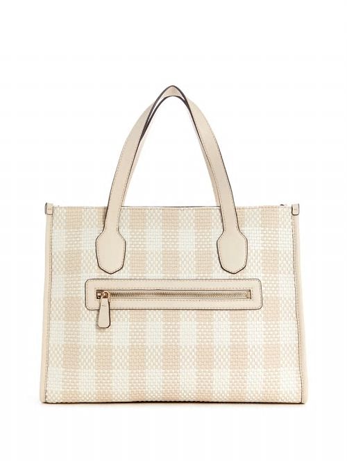 Guess Silvana Gingham Tote Albi | GUESS-SN29413
