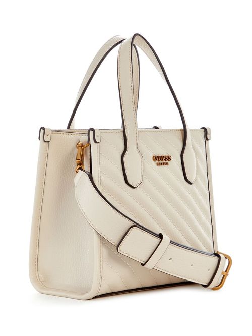 Guess Silvana Mini Woven Tote Albi | GUESS-SN29028