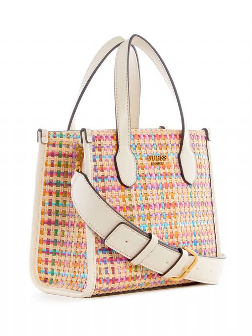 Guess Silvana Multicolor Straw Mini Tote Albi | GUESS-SN29380
