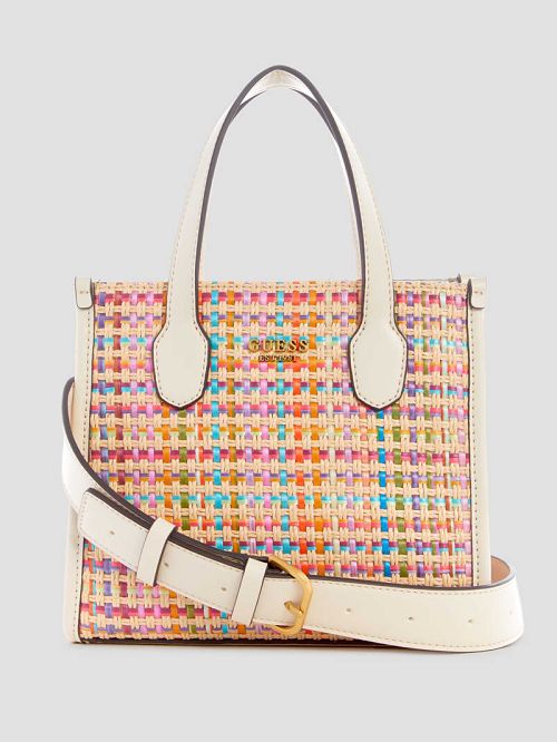 Guess Silvana Multicolor Straw Mini Tote Albi | GUESS-SN29380