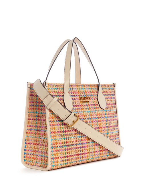Guess Silvana Multicolor Straw Tote Albi | GUESS-SN29393