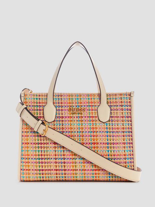 Guess Silvana Multicolor Straw Tote Albi | GUESS-SN29393