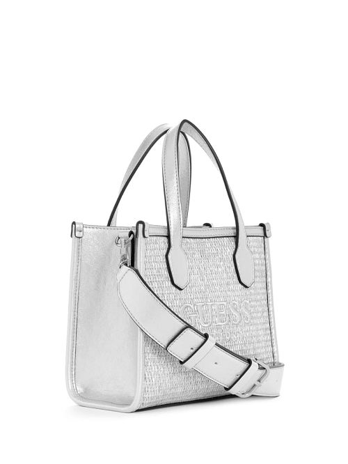 Guess Silvana Raffia Mini Tote Argintii | GUESS-SN29384