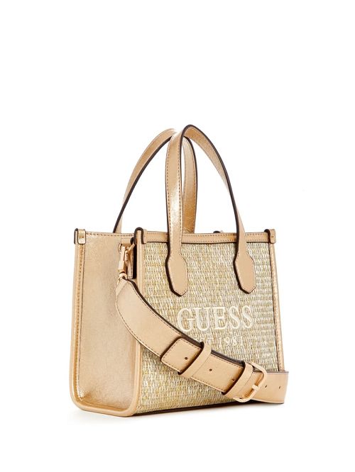 Guess Silvana Raffia Mini Tote Aurii | GUESS-SN29358
