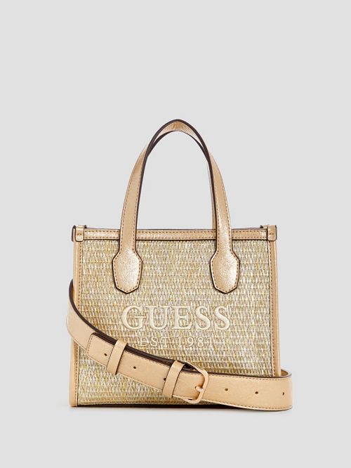 Guess Silvana Raffia Mini Tote Aurii | GUESS-SN29358