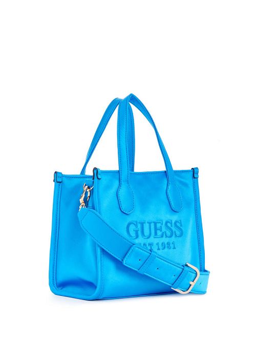 Guess Silvana Satin Mini Tote Albastri | GUESS-SN29403