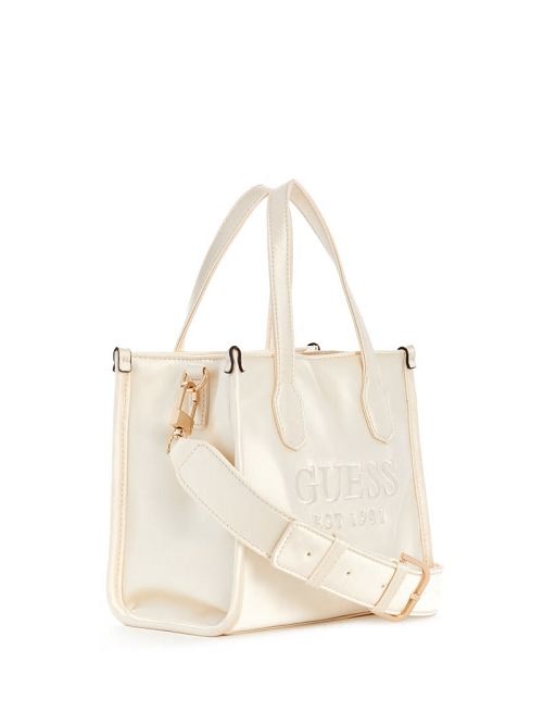 Guess Silvana Satin Mini Tote Albi | GUESS-SN29376