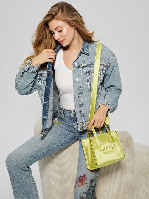 Guess Silvana Satin Mini Tote Galbeni | GUESS-SN28932
