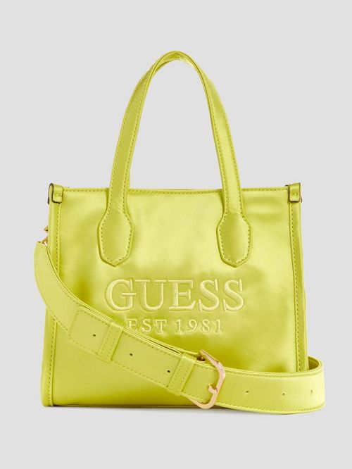 Guess Silvana Satin Mini Tote Galbeni | GUESS-SN28932