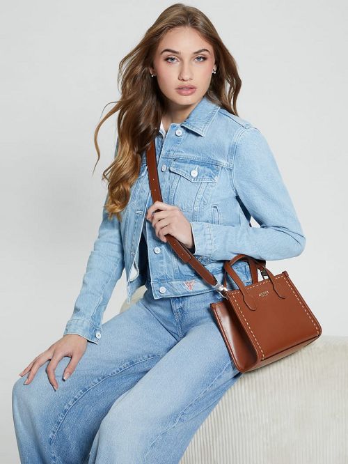 Guess Silvana Stitched Mini Tote Maro | GUESS-SN29349