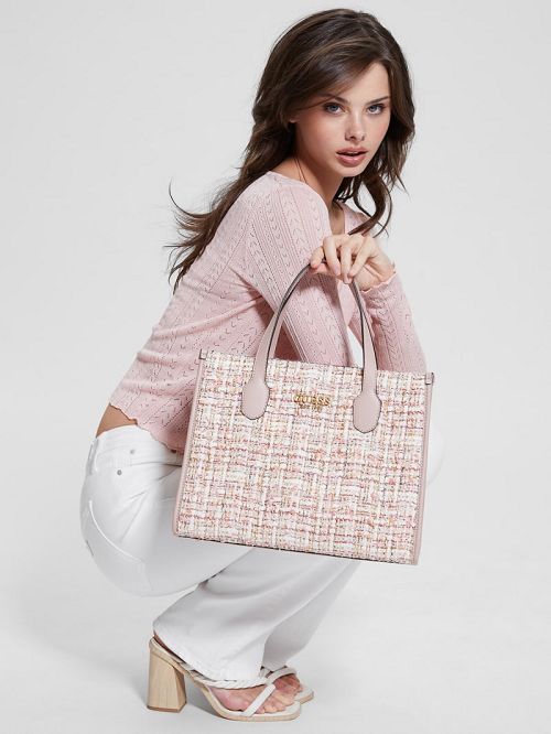 Guess Silvana Tweed Tote Roz | GUESS-SN29353