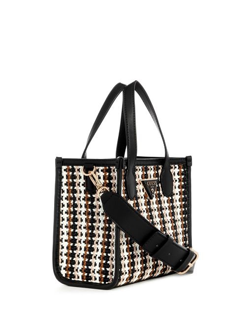 Guess Silvana Woven Mini Tote Negrii | GUESS-SN29356