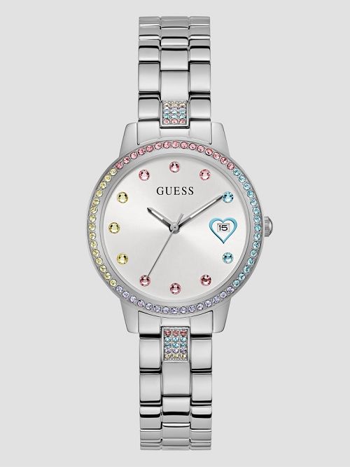 Guess Silver-Tone Analog Watch Argintii | GUESS-SN30035