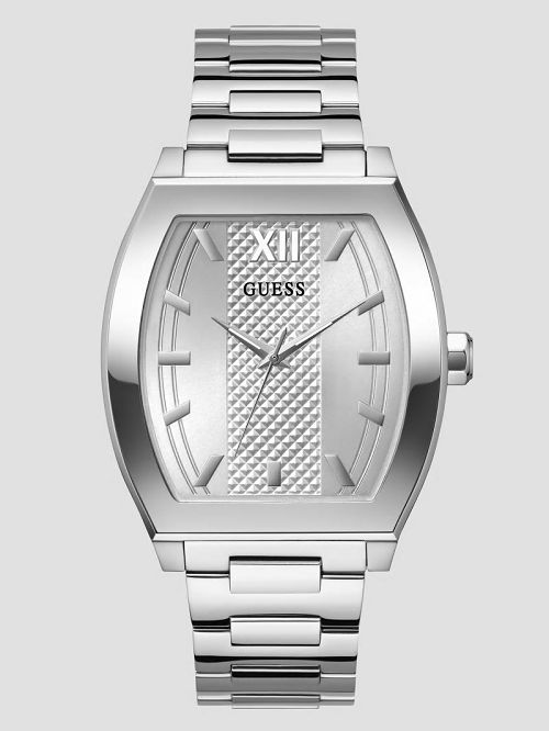 Guess Silver-Tone Barrel Analog Watch Argintii | GUESS-SN31665