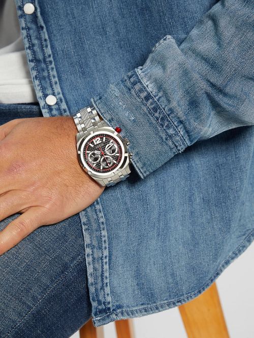 Guess Silver-Tone Chronograph Watch Aurii | GUESS-SN31638