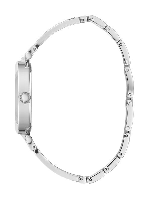 Guess Silver-Tone Crystal Bangle Analog Watch Argintii | GUESS-SN30015
