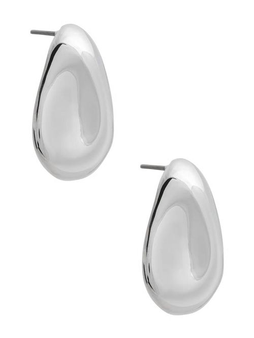 Guess Silver-Tone Dented Stud Earrings Argintii | GUESS-SN30278