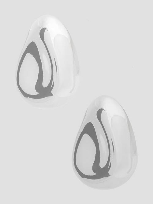 Guess Silver-Tone Dented Stud Earrings Argintii | GUESS-SN30278