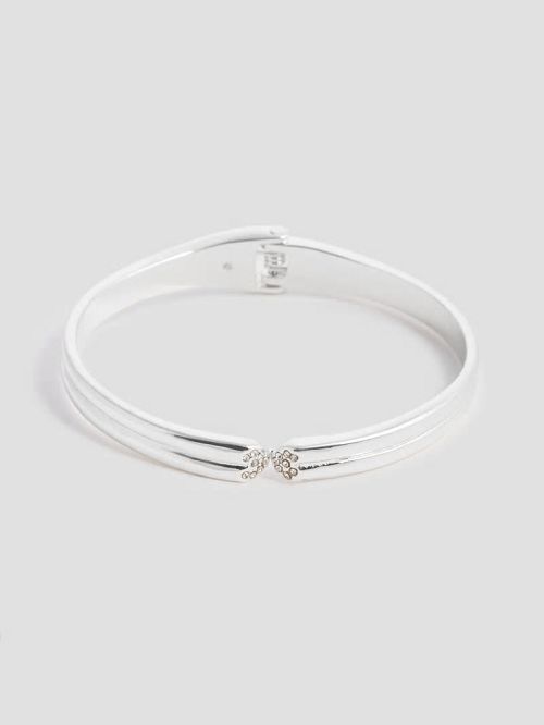 Guess Silver-Tone Rhinestone Bangle Argintii | GUESS-SN30338