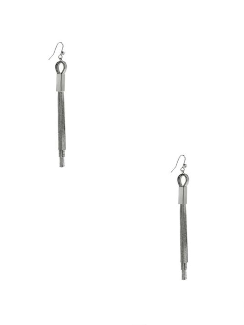 Guess Silver-Tone Snake Chain Linear Earrings Argintii | GUESS-SN30303