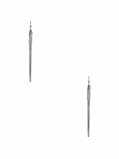 Guess Silver-Tone Snake Chain Linear Earrings Argintii | GUESS-SN30303