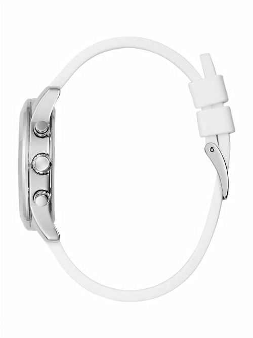 Guess Silver-Tone and White Colored Crystal Multifunction Watch Albi | GUESS-SN29992