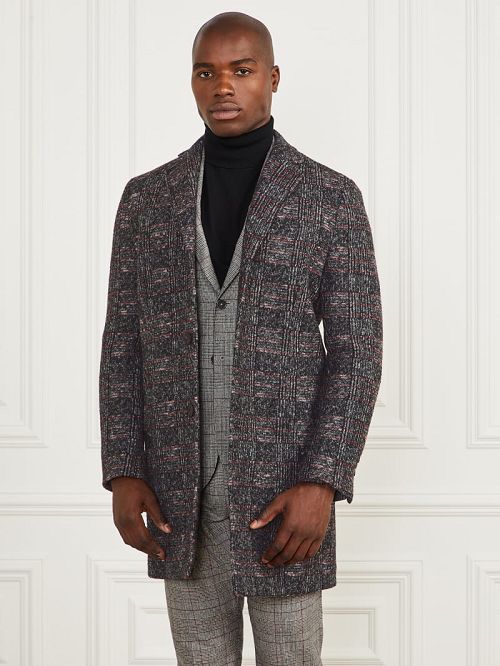 Guess Single Breasted Wool-Blend Coat Negrii Albi | GUESS-SN30760