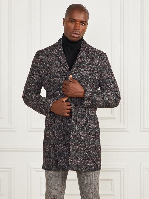 Guess Single Breasted Wool-Blend Coat Negrii Albi | GUESS-SN30760