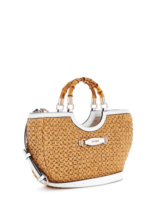 Guess Siria Straw Girlfriend Satchel Albi | GUESS-SN29286