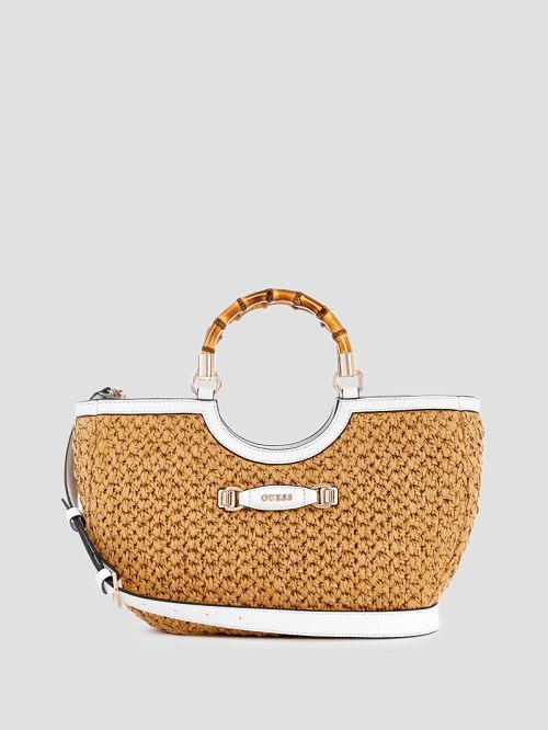 Guess Siria Straw Girlfriend Satchel Albi | GUESS-SN29286