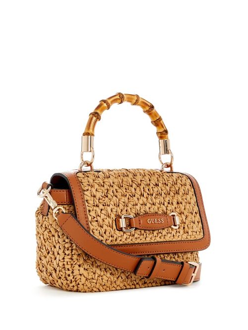 Guess Siria Straw Top Handle Bag Maro | GUESS-SN28790