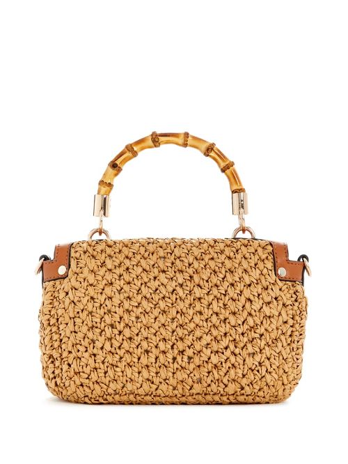 Guess Siria Straw Top Handle Bag Maro | GUESS-SN28790