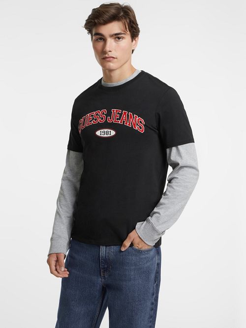 Guess Slim 1981 Tee Negrii | GUESS-SN30563
