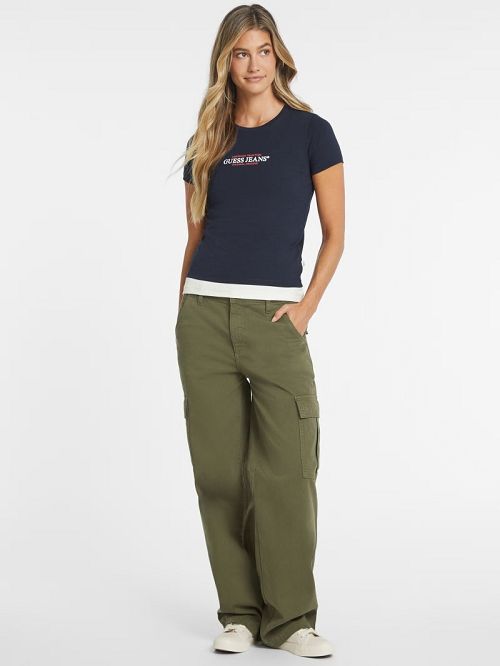 Guess Slim American Tradition Tee Albastri | GUESS-SN27272