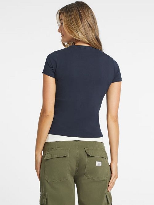 Guess Slim American Tradition Tee Albastri | GUESS-SN27272