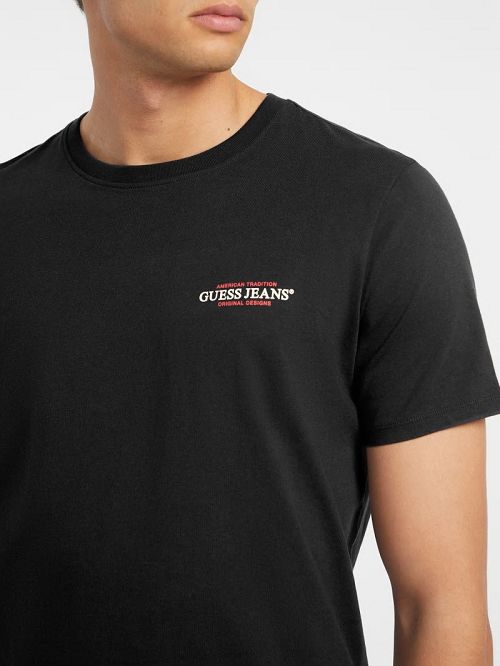 Guess Slim American Tradition Tee Negrii | GUESS-SN30493