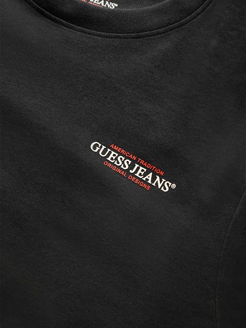 Guess Slim American Tradition Tee Negrii | GUESS-SN30493