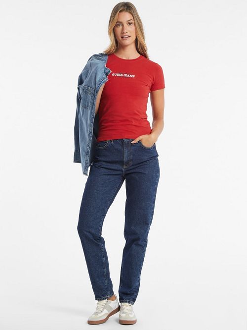 Guess Slim American Tradition Tee Rosii | GUESS-SN27323