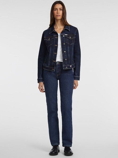 Guess Slim Denim Trucker Jacket Albastri | GUESS-SN26703