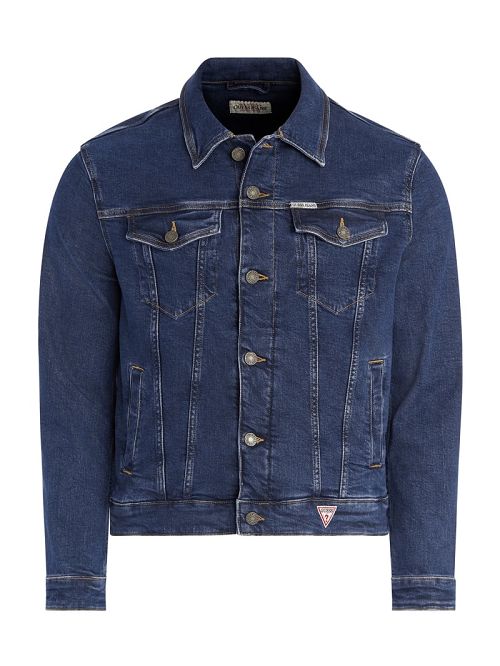 Guess Slim Denim Trucker Jacket Albastri | GUESS-SN30831