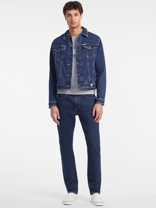 Guess Slim Denim Trucker Jacket Albastri | GUESS-SN30831