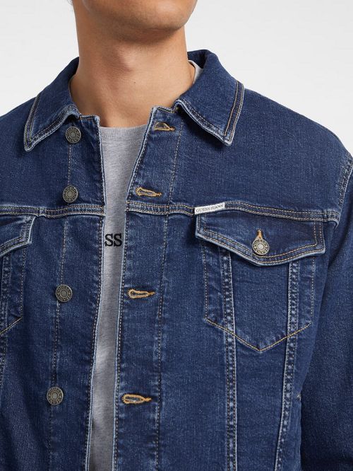Guess Slim Denim Trucker Jacket Albastri | GUESS-SN30831