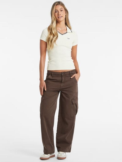 Guess Slim Embroidered Logo Polo Albi | GUESS-SN27309