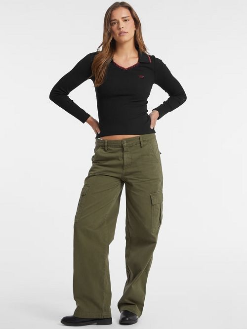 Guess Slim Embroidered Logo Polo Negrii | GUESS-SN27501