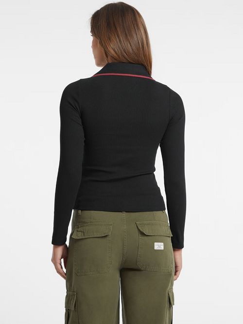 Guess Slim Embroidered Logo Polo Negrii | GUESS-SN27501