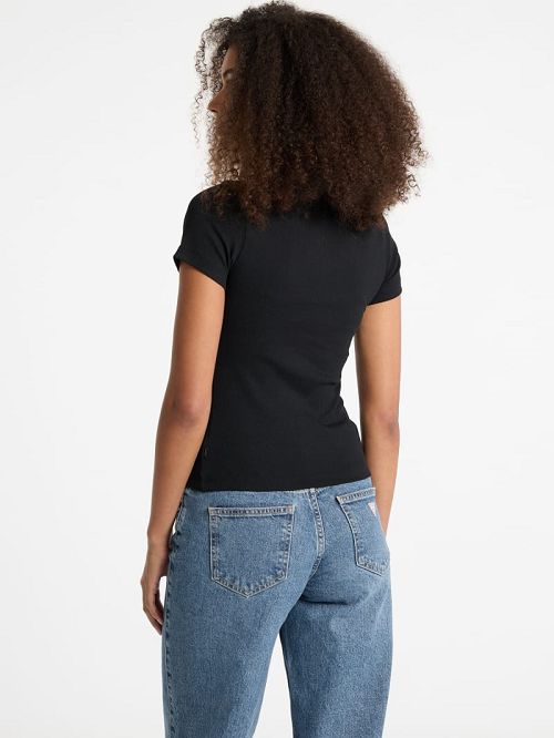 Guess Slim Embroidered Logo Polo Negrii | GUESS-SN27308