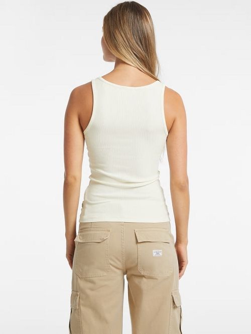 Guess Slim Embroidered Logo Tank Albi | GUESS-SN27425